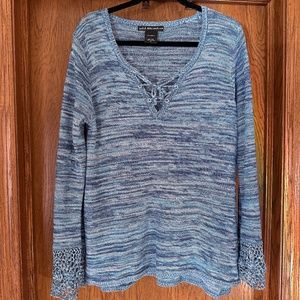 United States Sweaters knitted blue V neck
